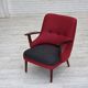 1960s, Danish designed armchair, reupholstered, furniture wool.