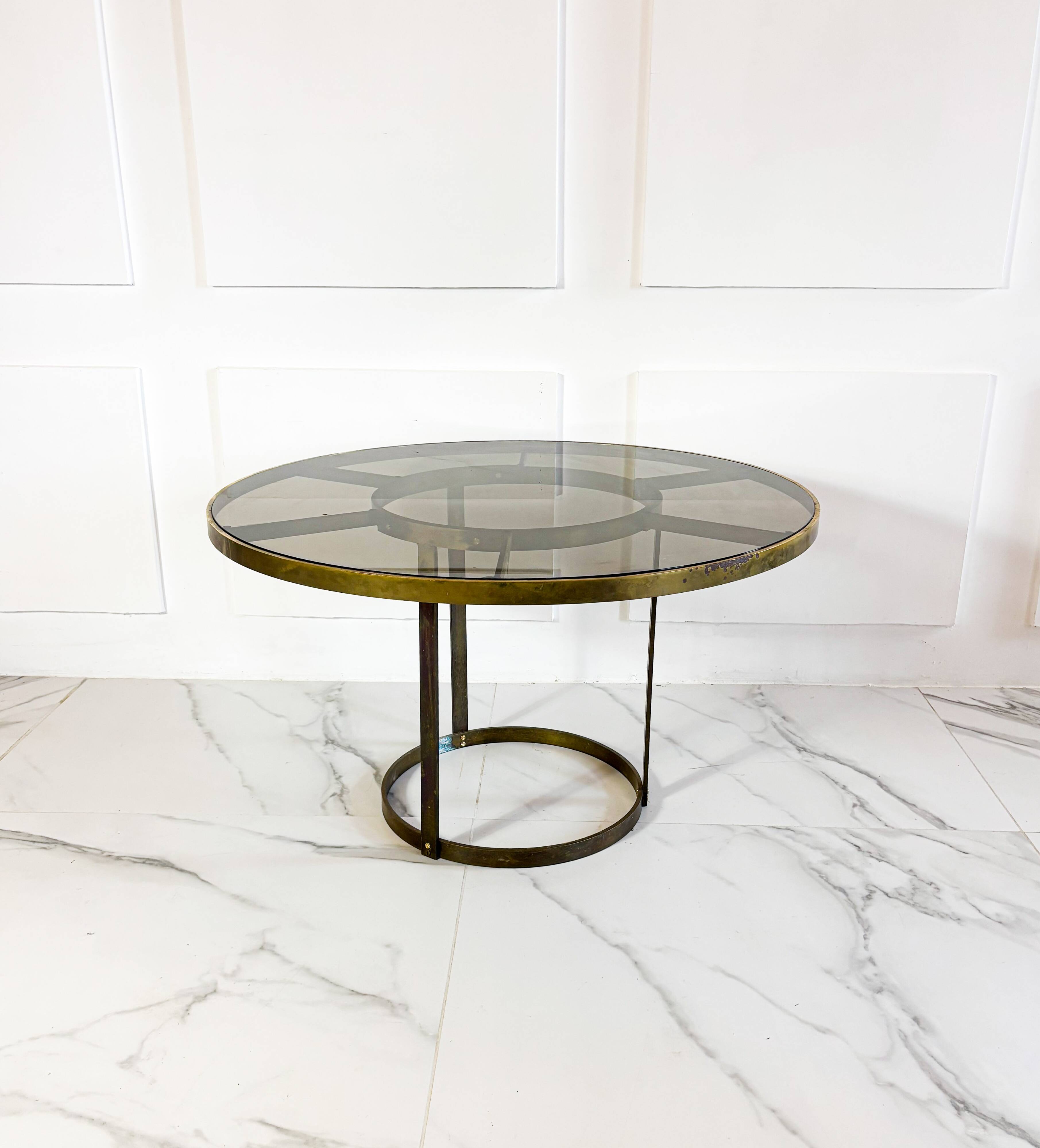 Italian brass table, circa 1970, Gabriella Crespi style