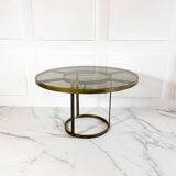 Table en laiton style Gabriella Crespi, Italie circa 1970