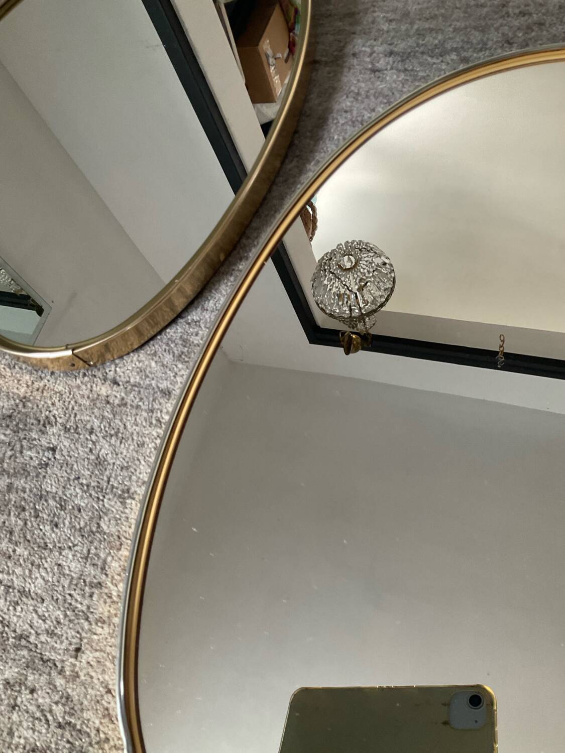 Pair of vintage free-form mirrors from the 60s and 70s
