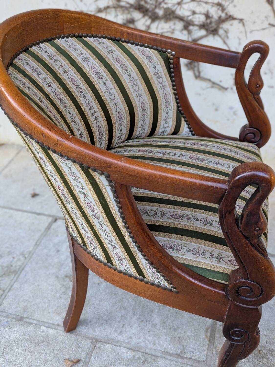 Pair of "swan neck" armchairs