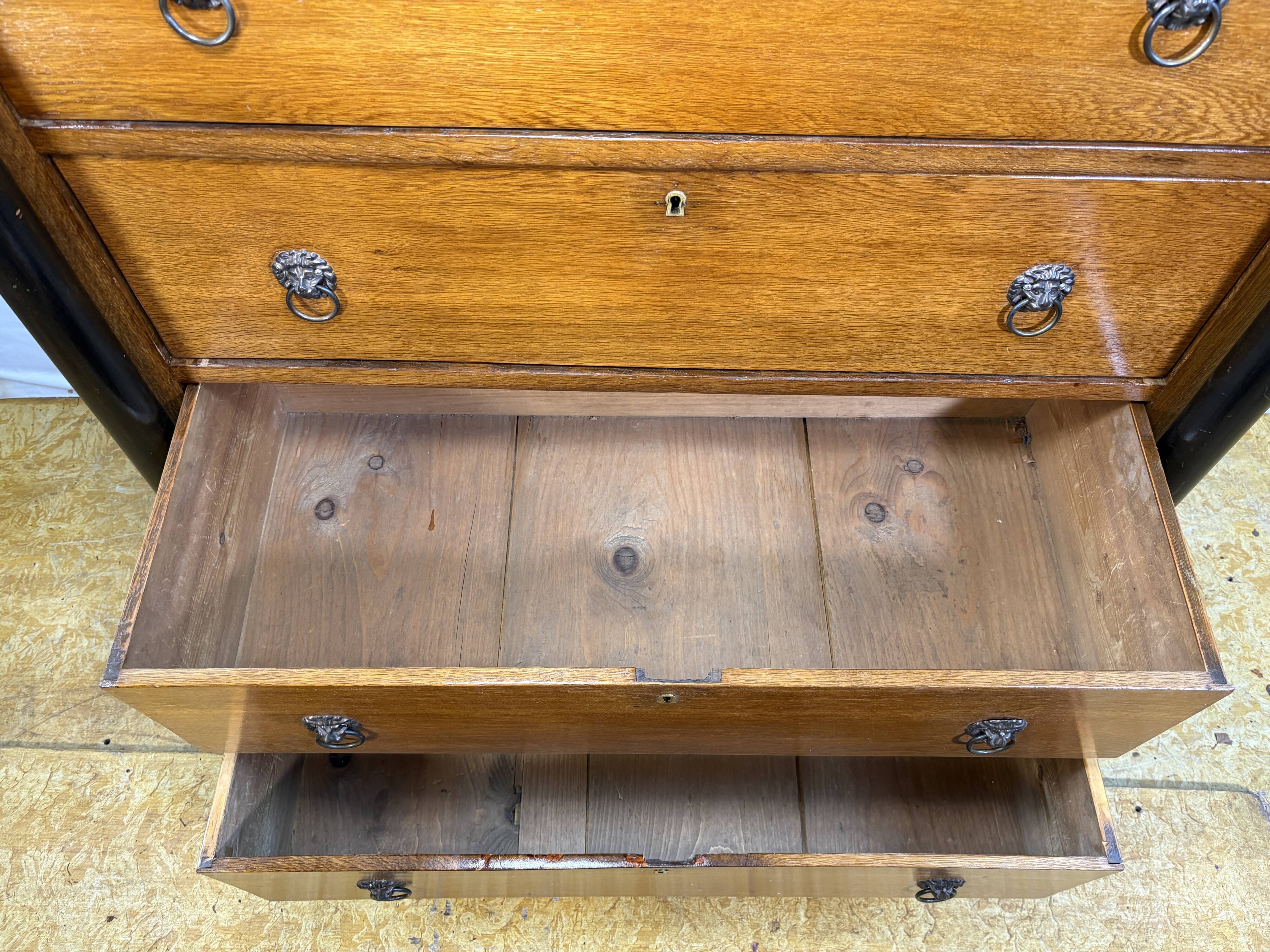 Chiffonier en chêne néerlandais antique Empire vers 1820