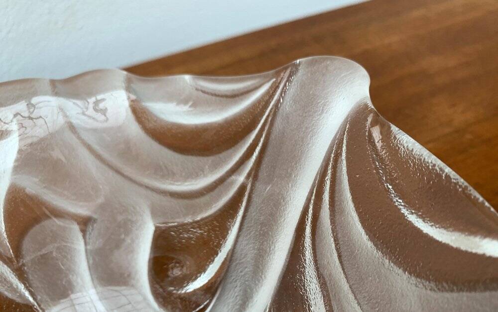 Vintage heavy floral glass bowl from Walther Glas, 1970s.