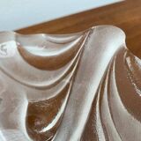 Vintage heavy floral glass bowl from Walther Glas, 1970s.