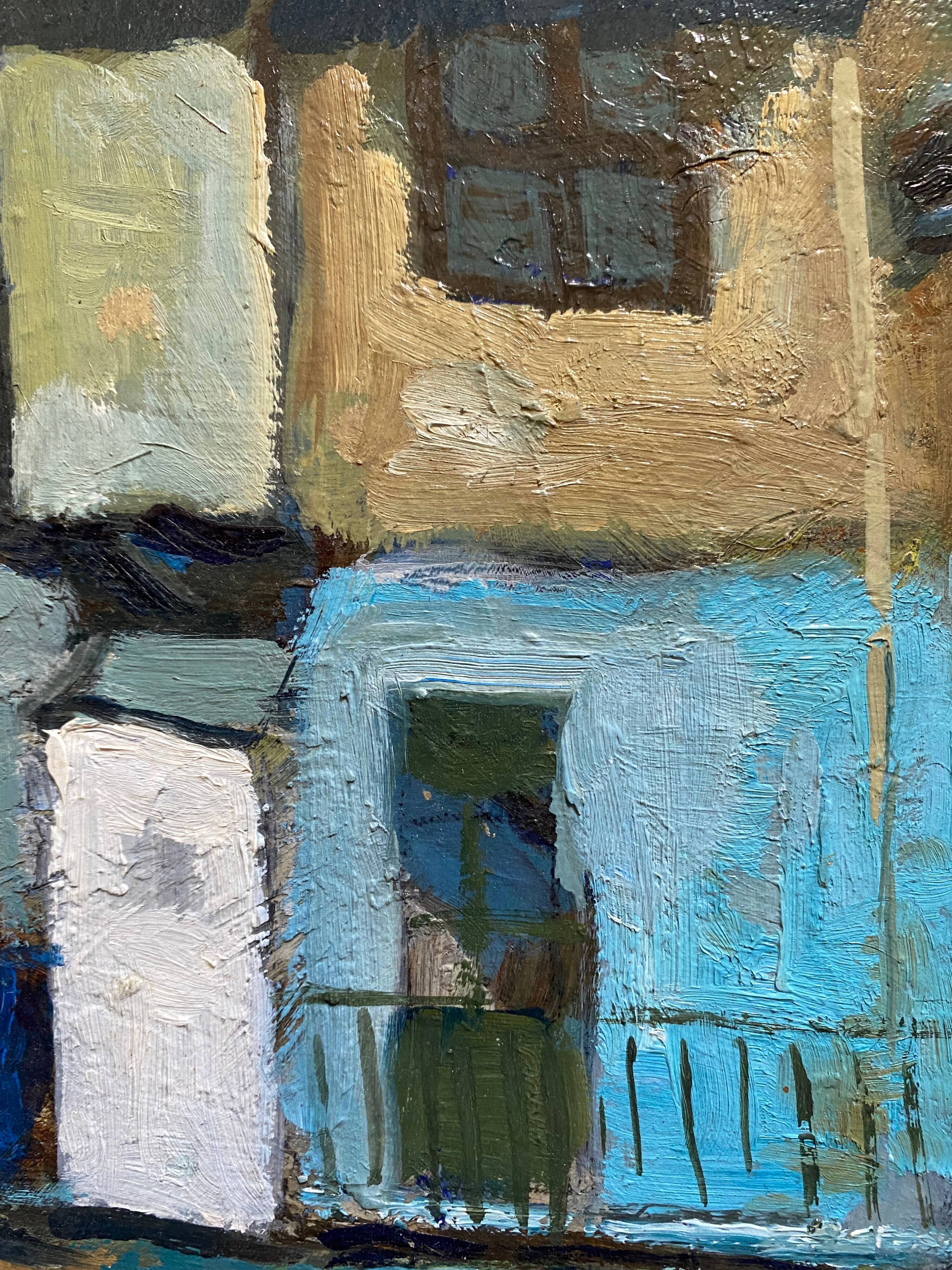 Tableau "Vieilles Maisons" HSP Castro Urdiales Espagne Milieu XX°