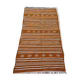Kilim jaune fait à la main en laine 190x105cm