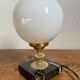 Table lamp in marble, gold metal, opaline globe