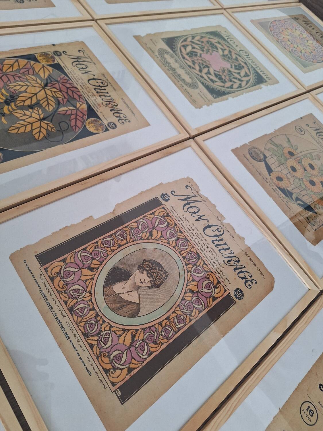 Art deco magazine covers, vintage retro decoration, paintings