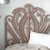 Rattan peacock headboard