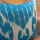 Silk Ikat Pillow Cover, Vertical Stripe Medallion Cushion 16x16