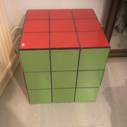 Table basse vintage rubik's cube bout de canapé carreau de faience
