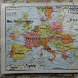 Old school map Vidal Lablache 312 Political and geographical Europe