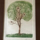 Original signed drawing – Tree with birds - frame 33/28 cm