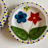 Set of 6 plates De Simone in glazed earth 1970 Italian work
