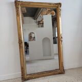 Rectangular golden mirror moldings plant motifs nineteenth H: 130cm