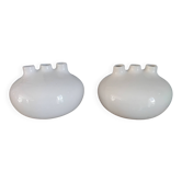 Pair of vintage crackled design soliflore vases