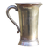 Antique metal carafe, jug, pitcher with handle, engraved dragonfly, collection