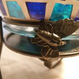 Blue mosaic glass egg lamp