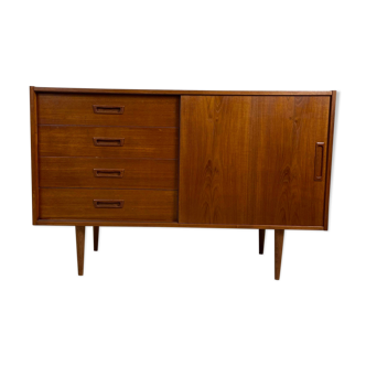 Enfilade scandinave mi-longue en teck, années 60