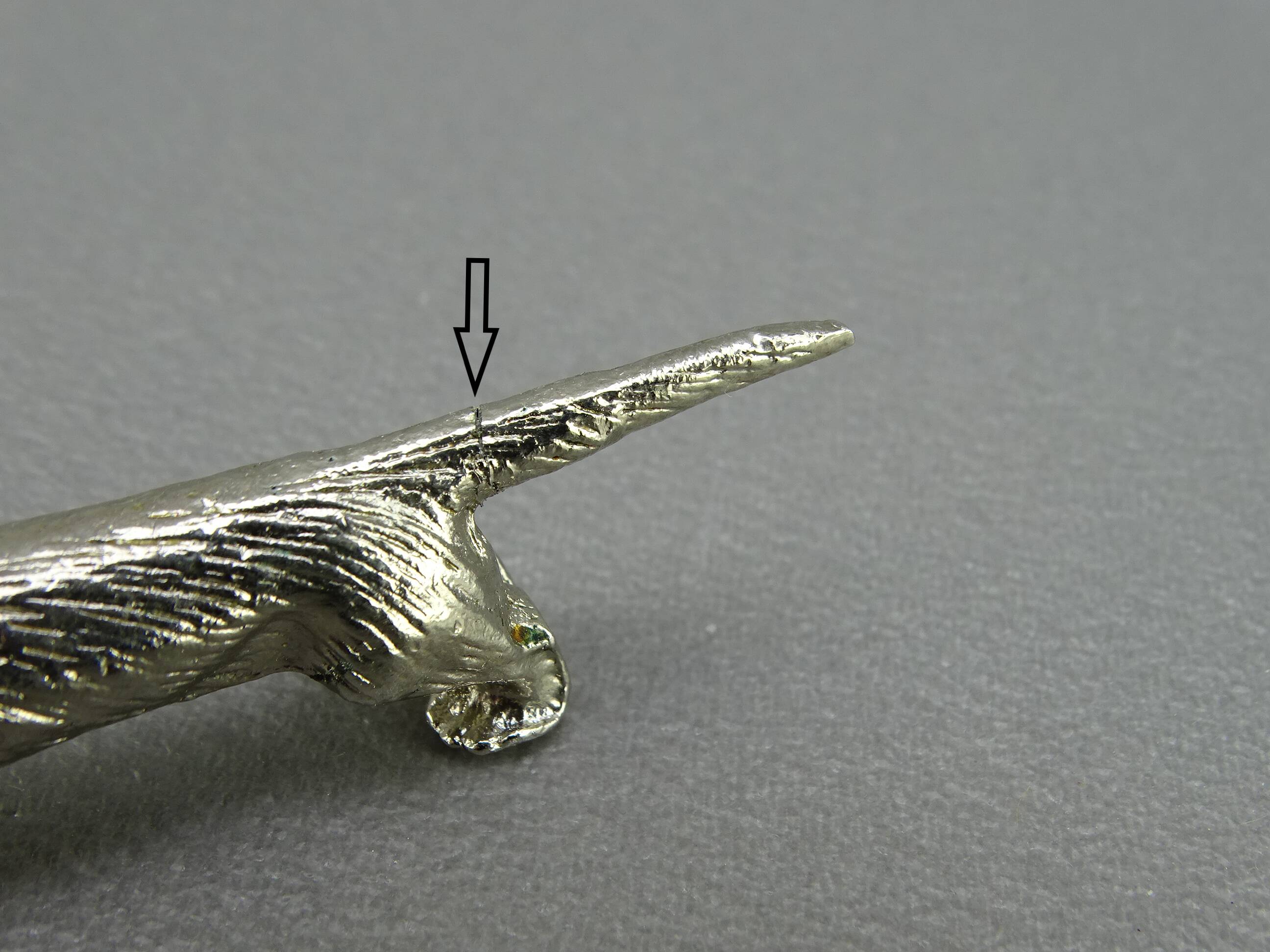 Set of 6 silver metal knife holders with basset dachshund dogs