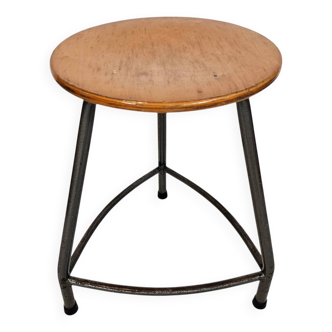 Ahrend De Cirkel - Industriel - Tabouret - Bois - Métal - Années 60