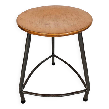 Ahrend De Cirkel - Industriel - Tabouret - Bois - Métal - Années 60