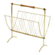 Brass rosewood magazine rack design sixties