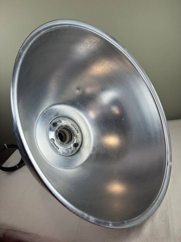 Rare suspension industrielle Osram HQL – grand réflecteur aluminium 53