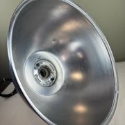 Rare industrial suspension Osram HQL – large aluminium reflector 53