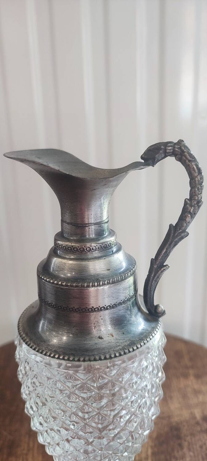 Antique Italian glass ewer carafe