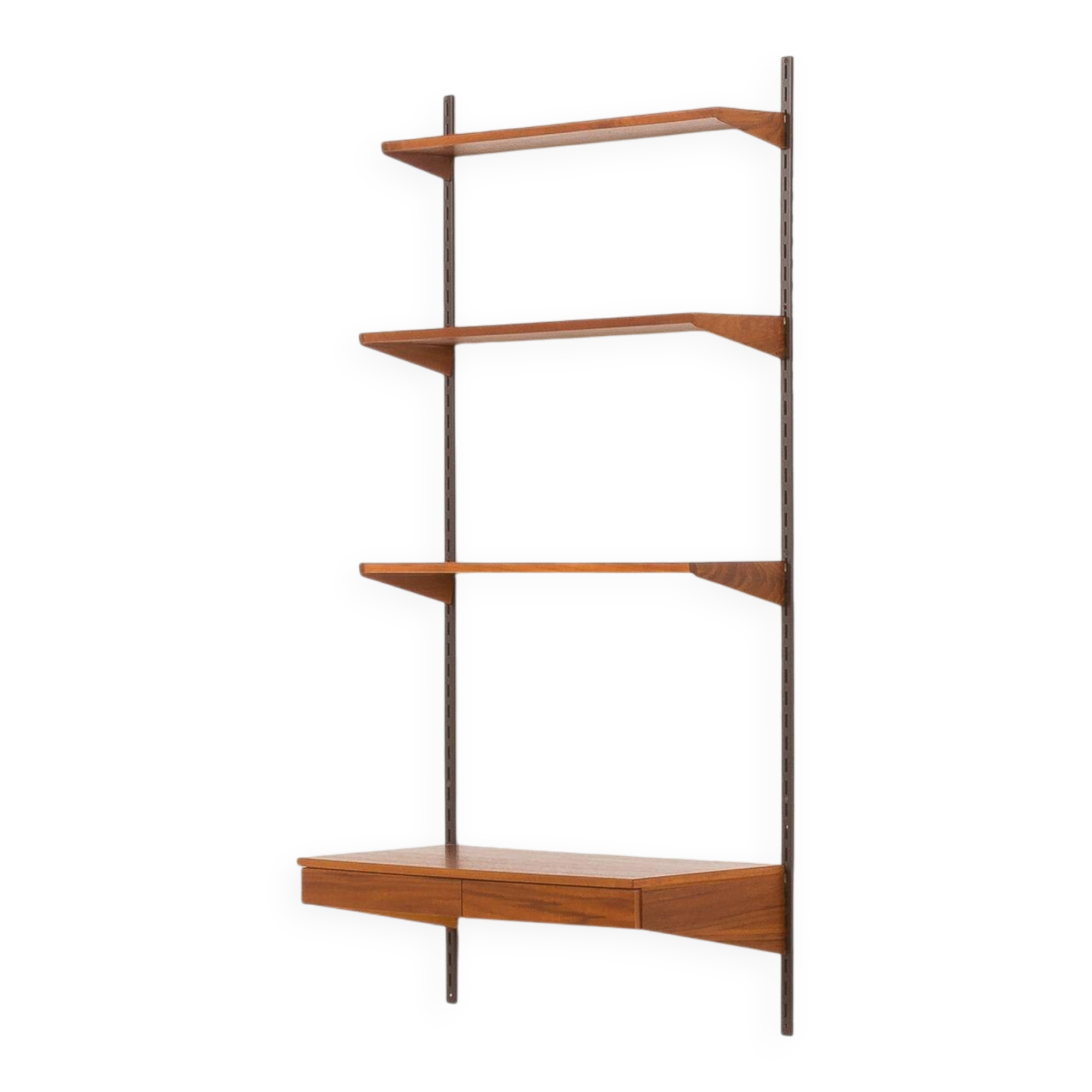 Kai Kristiansen teak shelving unit with a desk, FM Mobler, Denmark, 1960s