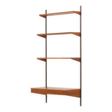 Kai Kristiansen teak shelving unit with a desk, FM Mobler, Denmark, 1960s