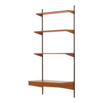 Kai Kristiansen teak shelving unit with a desk, FM Mobler, Denmark, 1960s