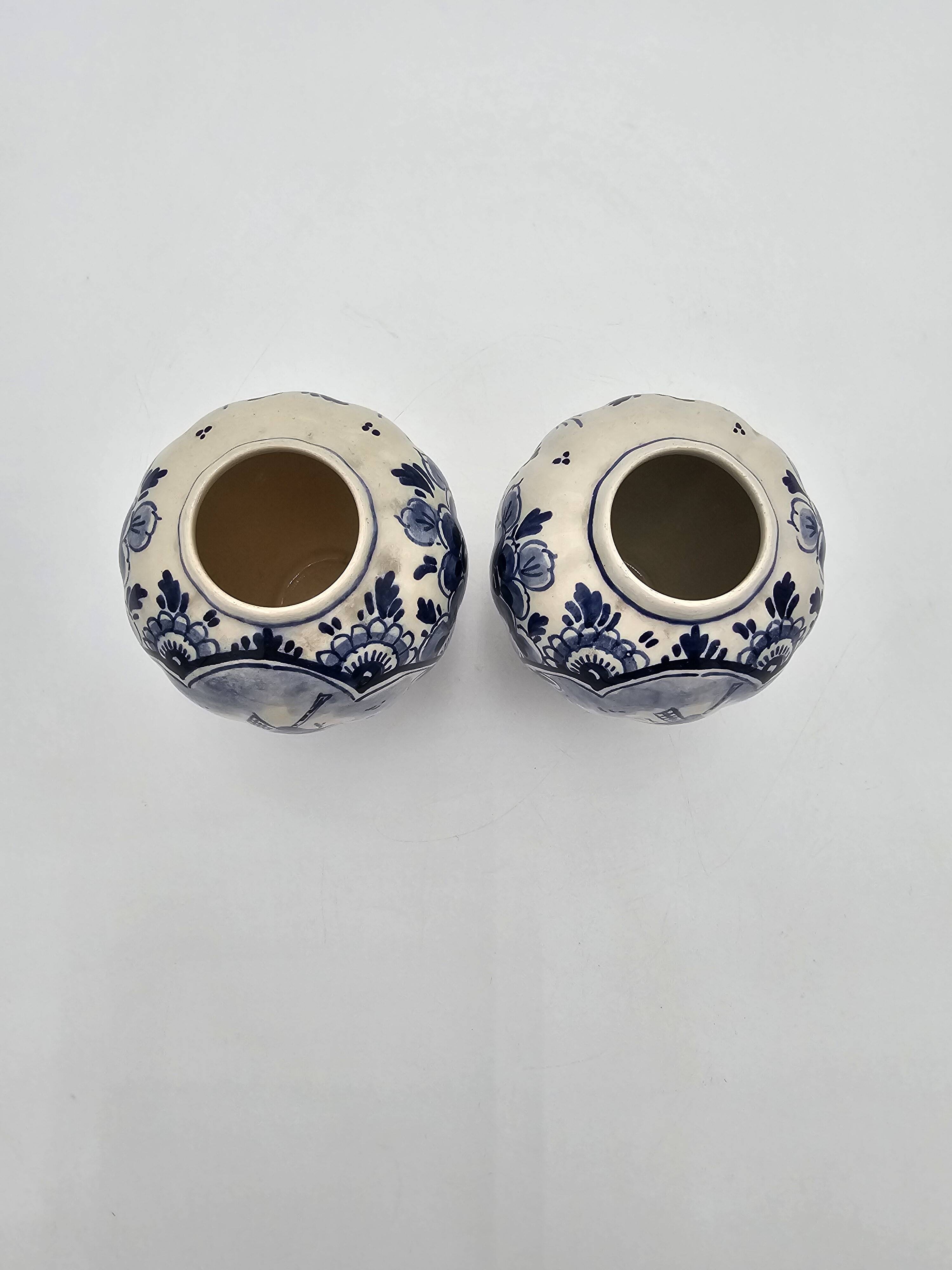 Pair of Delft vases