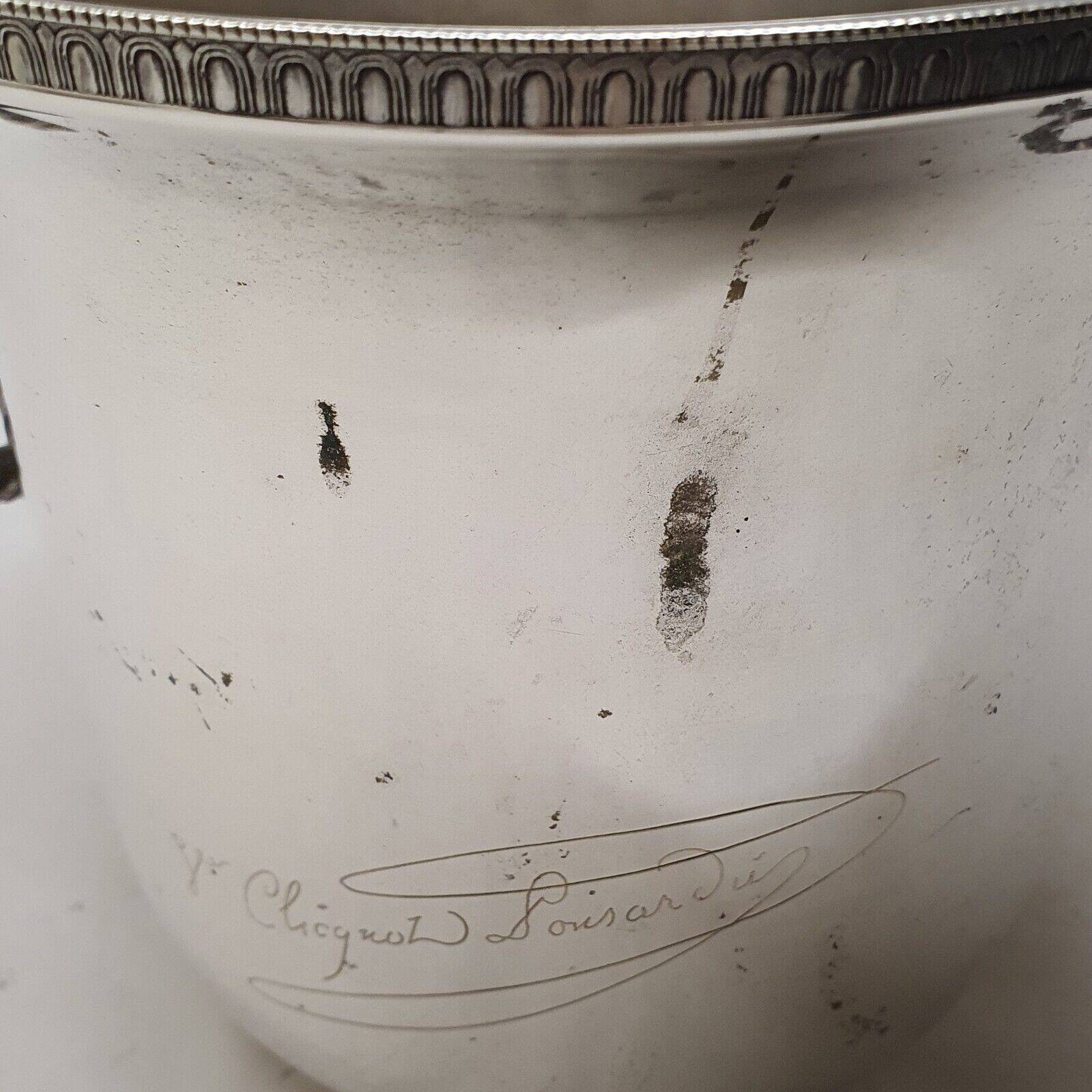 Rare silver metal champagne bucket signed veuve clicquot ponsardin lion head