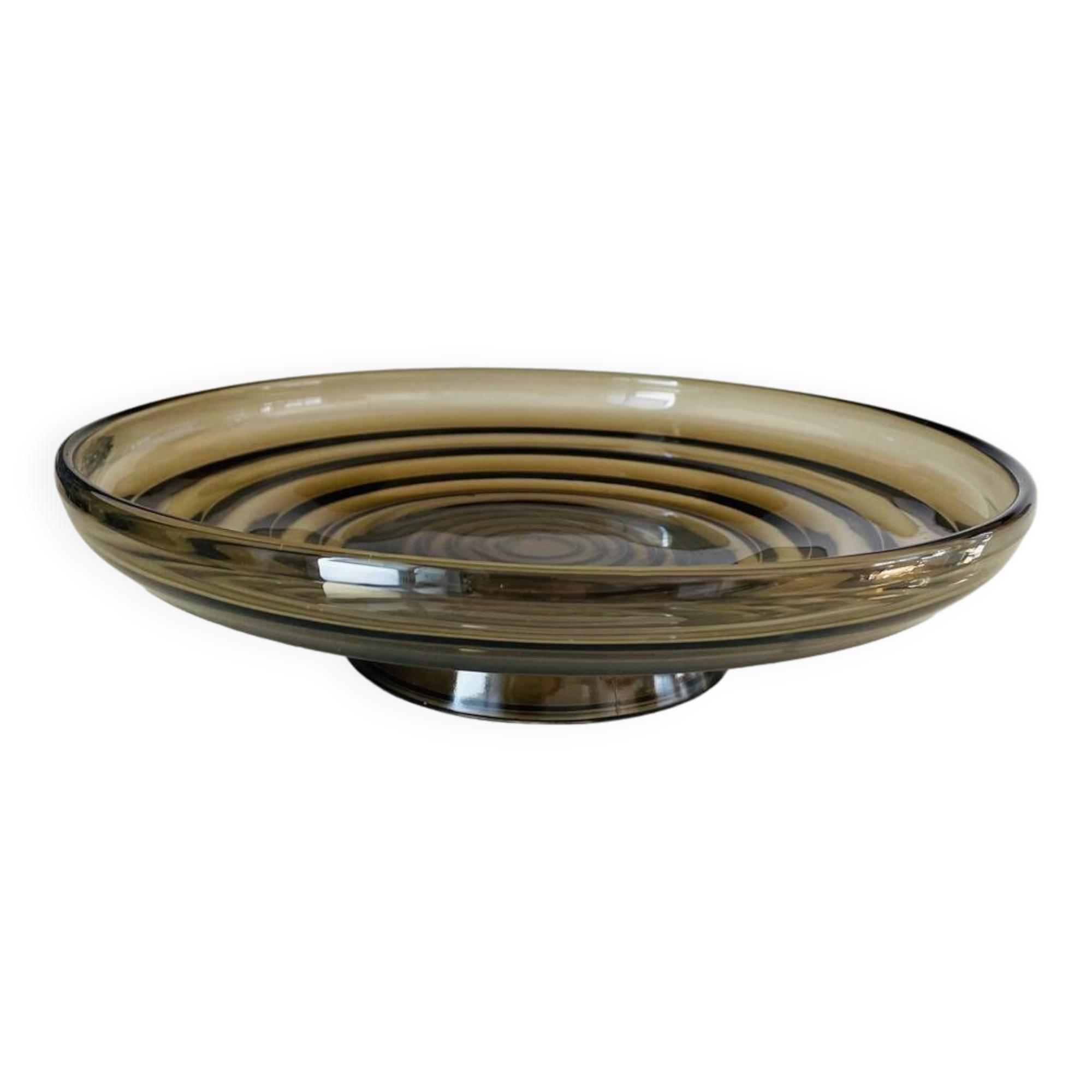 Vintage smoked glass bowl