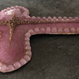 Religious wall cross in artistic enamel on silver signed P.BONNET, Limoges