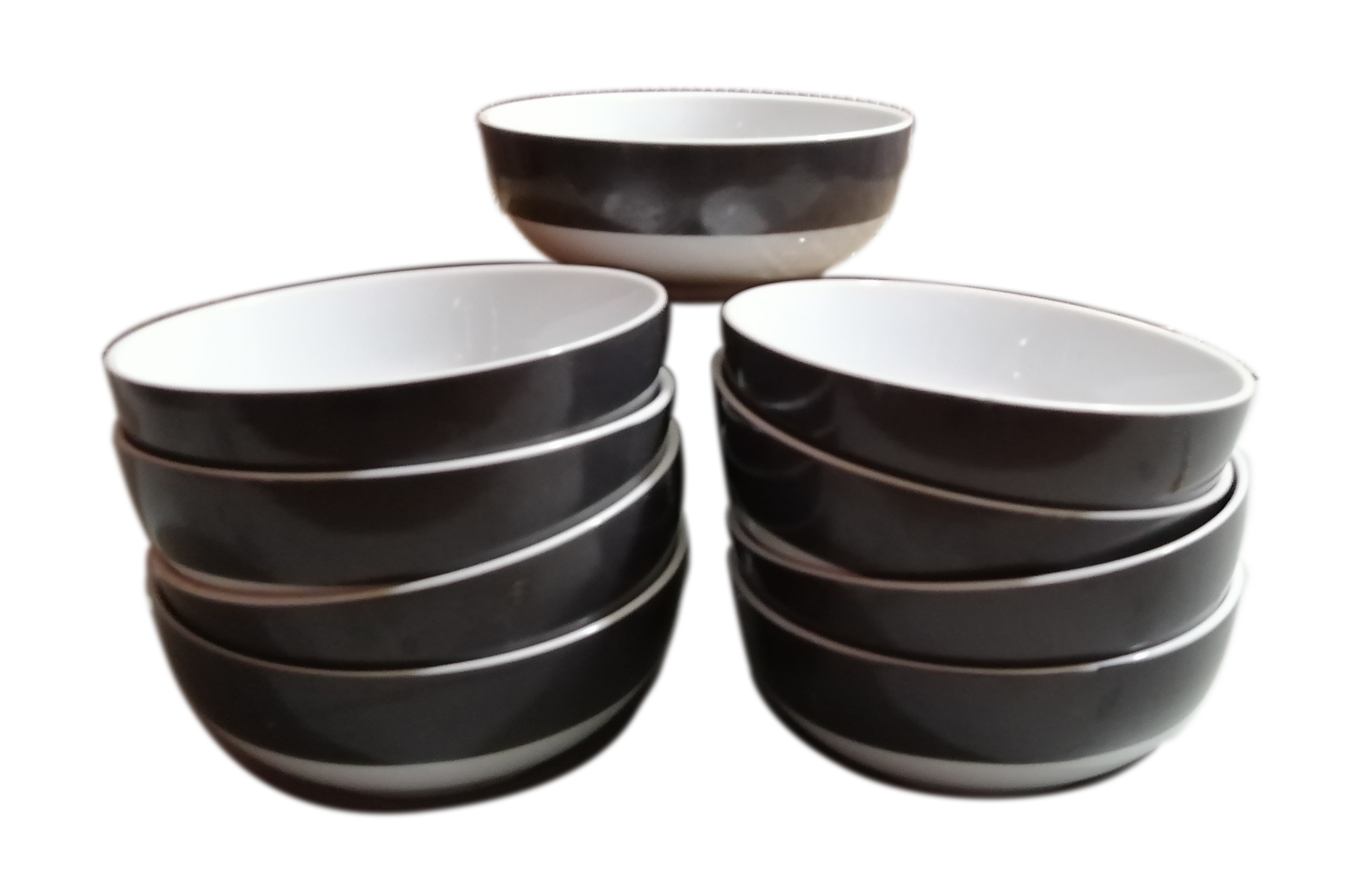 Ribambelle of 9 vintage ceramic bowls