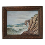 Painting on wood "seaside"