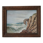 Peinture sur bois "bord de mer"