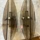 Pair of 70s smoked glass wall lamps