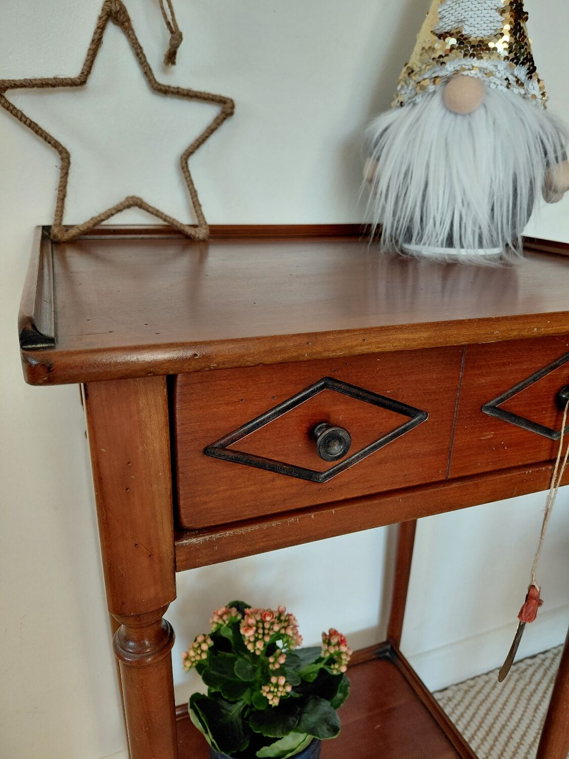 Small vintage wooden console - 1 drawer - family home