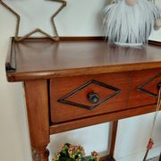 Petite console vintage en bois-1 tiroir-maison  famille