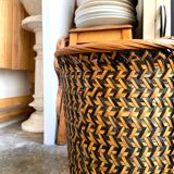 Braided rattan basket