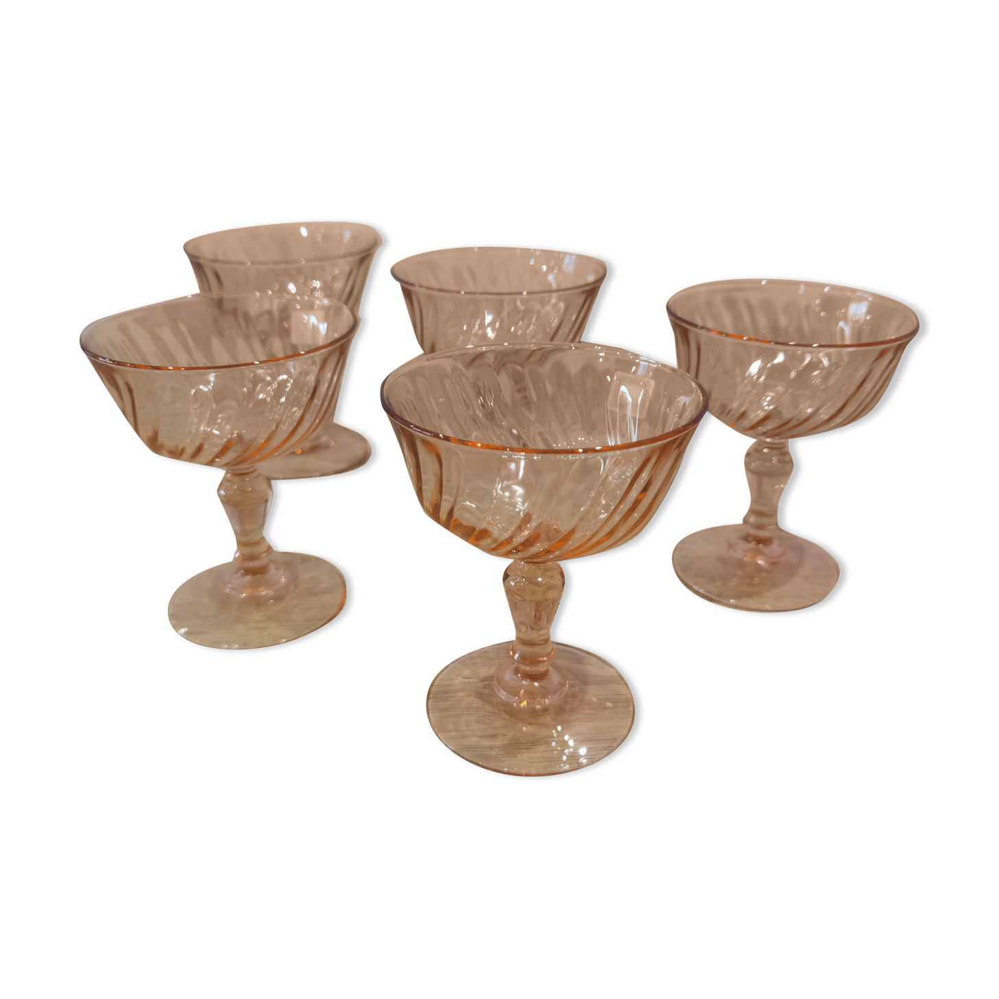 5 coupes à champagne de la marque "luminarc" rosaline