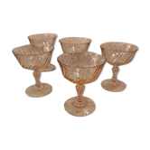 5 champagne glasses of the brand "luminarc" rosaline