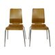 Vintage Set of 4 IKEA Gilbert Chairs Curved Oak Plywood 1999