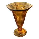 Art Deco vase in amber glass