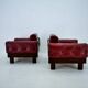 Pair of vintage leather armchairs , Czechoslovakia 1970s