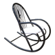 Rocking chair in black lacquered metal 1970